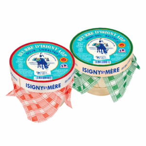 Isigny AOP Butter in Basket, Unsalted Semi-salted